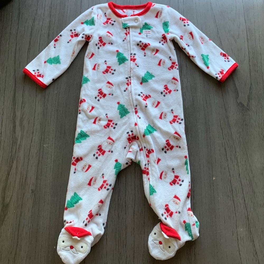 Carter's Red and Green Santa Tree Footie